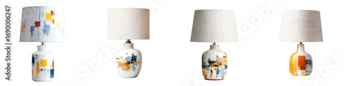 Wallpaper Mural Set of various lamps with decorative patterns isolated on a white background. Interior design concept. Torontodigital.ca