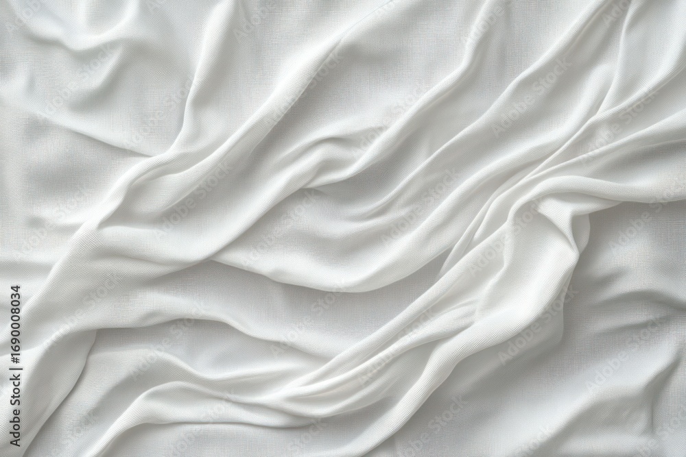 Obraz premium soft white fabric with gentle folds and delicate texture creating smooth flowing patterns