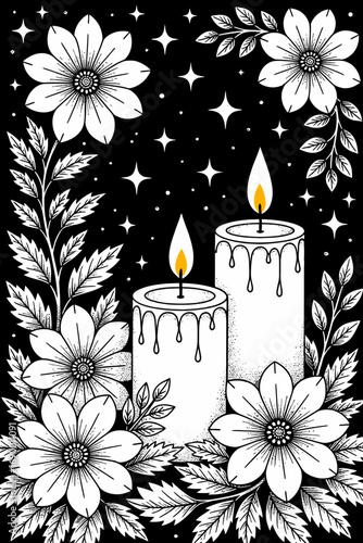 candles and flowers