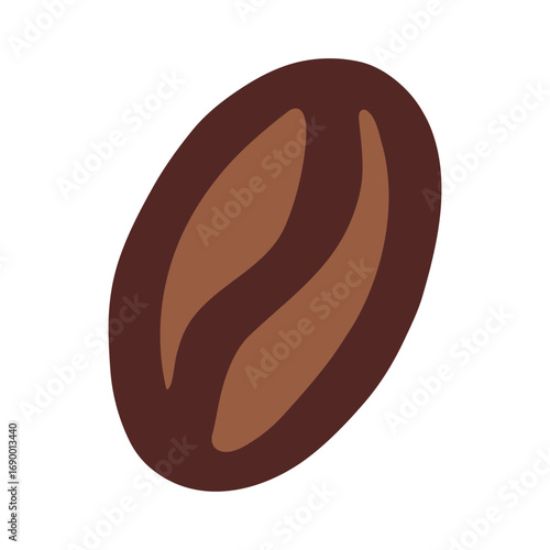 Simple hand drawn coffee bean Drink doodle Single element for print, web, design, decor