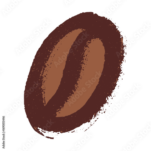 Simple hand drawn coffee bean Drink doodle Single element for print, web, design, decor