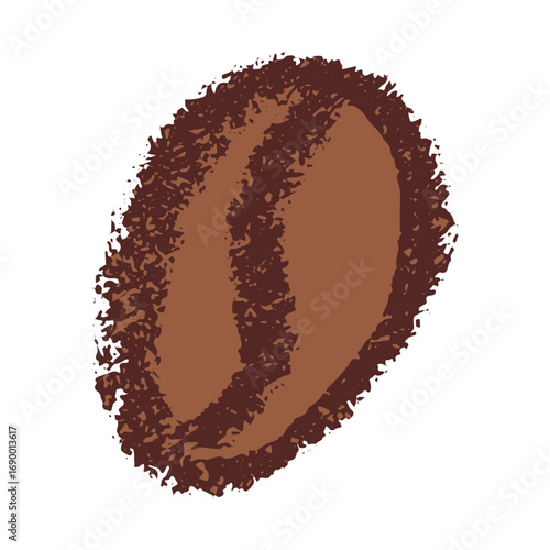 Simple hand drawn coffee bean Drink doodle Single element for print, web, design, decor