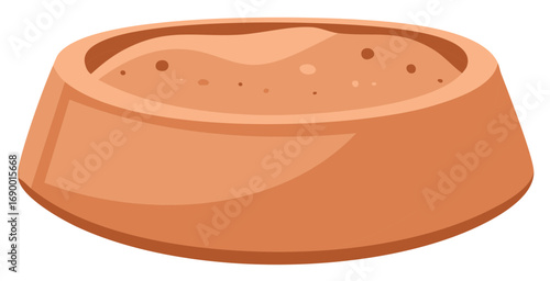 Cartoon illustration of a dog food bowl filled with pet food