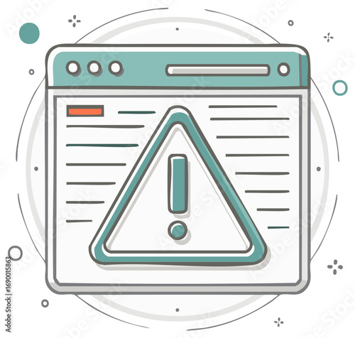 Warning alert in the web browser, concept illustration.