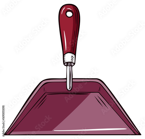 Maroon dustpan illustration a simple graphic for household cleaning and cleanup tasks