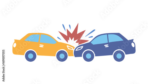 Car accident illustration for insurance claims and auto collision repair services and safety tips guide