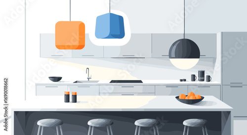 Modern kitchen design with sleek cabinets and pendant lighting accents