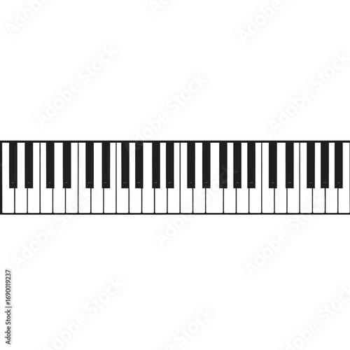 Piano Keyboard with Black and White Keys