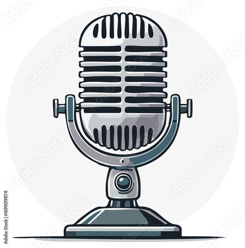 Classic Retro Microphone Design for Podcasts and Music Recording