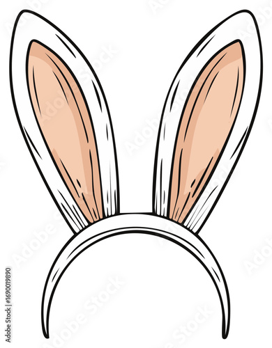 Bunny Ears Headband Illustration for Easter Holiday Celebration Decoration