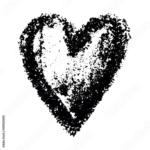 Simple hand drawn heart drawing illustration Scribble heart doodle Love clipart