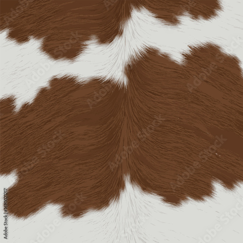 Brown and White Cowhide Pattern with Textured Fur for Textile Designs, seamless pattern, Stock royalty image.