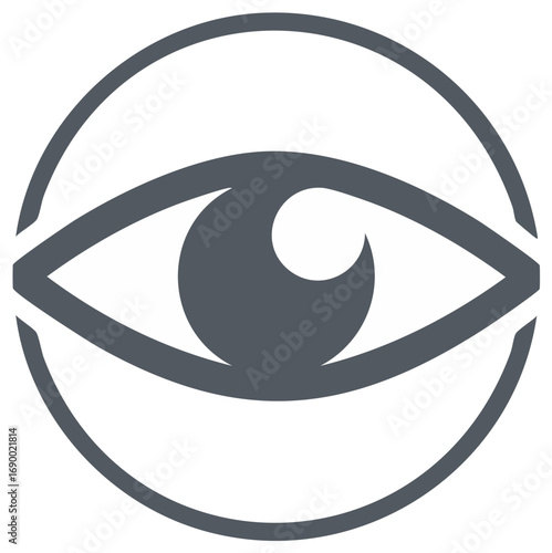 Monochrome Eye Symbol in Circular Outline