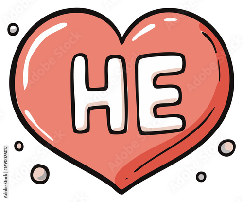 Valentine's Day Concept with Heart Shape and Letters Design for Holiday Greeting