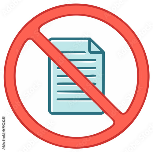 Prohibited Document Icon Representing Restricted Access or Banned Content