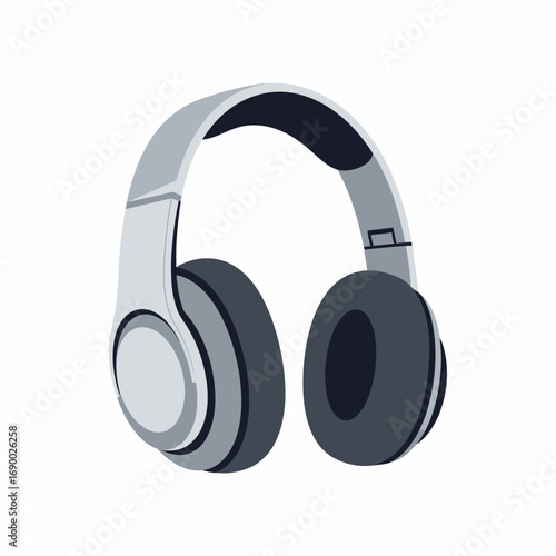Modern Gray and Dark Blue Over-Ear Headphones