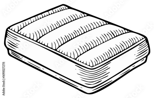 Mattress Topper Sketch Illustration Quilted Bedding Comfort Sleep Relaxation Home Furnishing Single Style