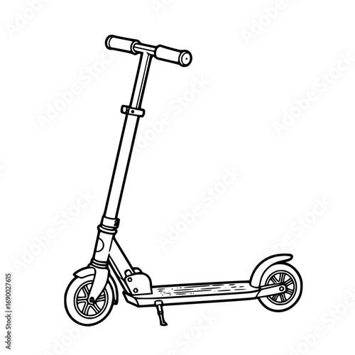 Scooter Simple Outline Drawing