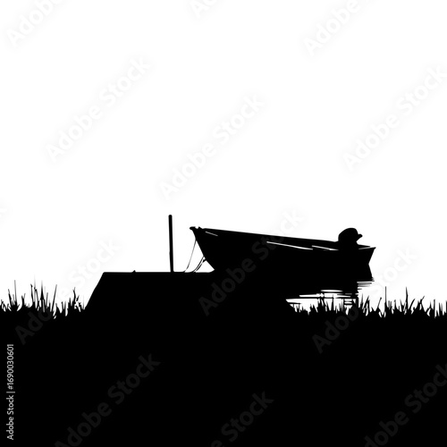 Wooden Boat Dock silhouette