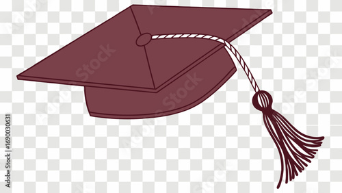 Graduation Cap Illustration Academic Hat Maroon Graduation Hat Education Symbol Success Icon Knowledge Clipart Flat Design Vector Graphic School Supplies College Graduation University Graduation Dipl.