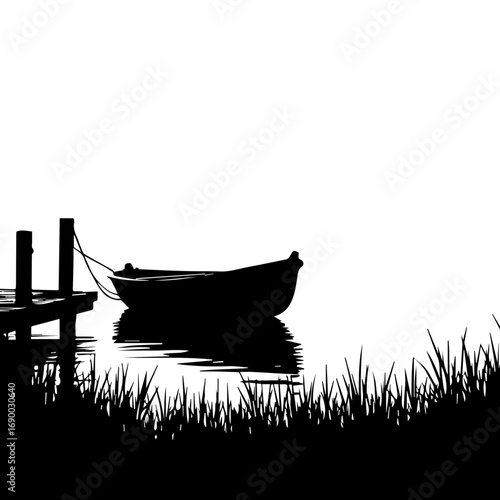 Wooden Boat Dock silhouette