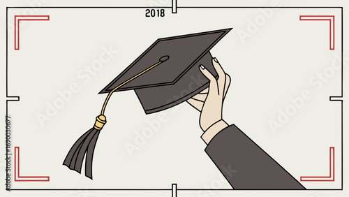 Graduation Cap in Hand Celebration Achievement Success Education Academic Degree Ceremony Diploma Commencement Graduate Student Learning Knowledge Future Opportunity Higher Education Graduation Day C.