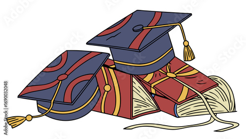 Graduation caps and books education learning knowledge academic study college university school degree success achievement wisdom textbook literature reading scholarship graduation ceremony ceremony .