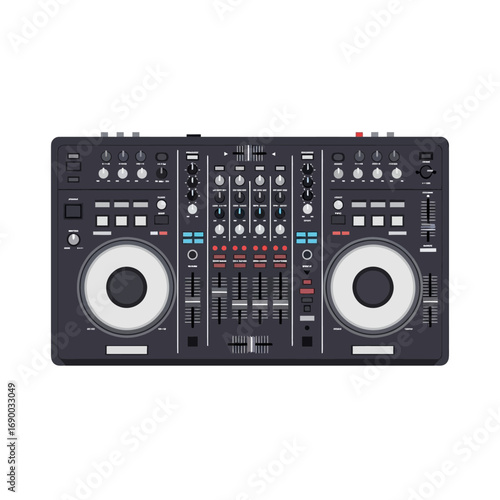 Professional DJ Mixer Controller with Two Jog Wheels and Multiple Controls