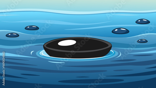 blue  water with gentle ripples. Blurred, clear water surface with light bubbles and splashes. Calm waves creating a shiny texture background vector illustration.
