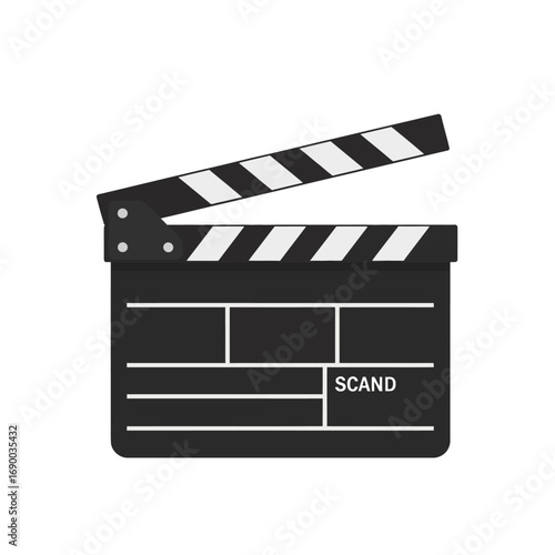 Black and White Film Clapperboard Illustration