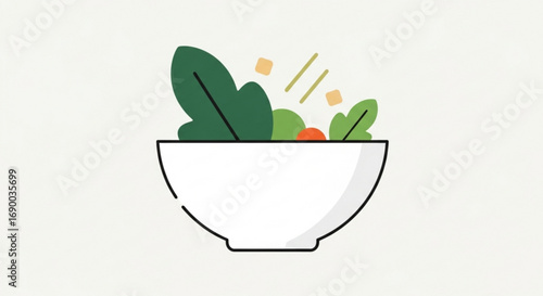 Bowl of fresh salad illustration for healthy eating and diet concept vector design food and nutrition