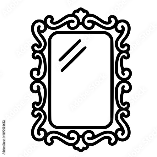Mirror Frame Vintage Decorative Outline