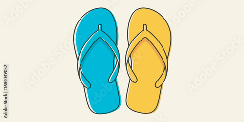 Flip Flop Vector Illustration – Summer Beach Footwear Design