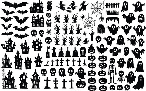 Collection of Happy Halloween Elements Illustration