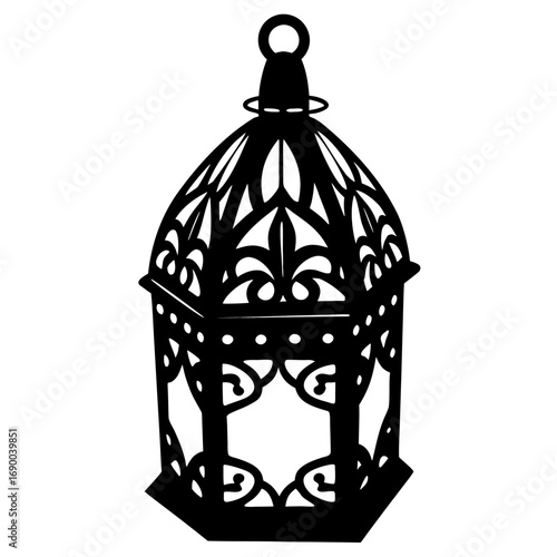 vintage birdcage isolated on white background