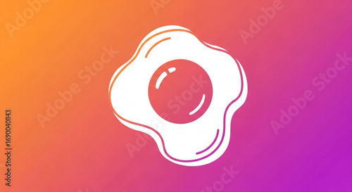 Fried egg breakfast food illustration vector graphic design and healthy eating concept isolated on background