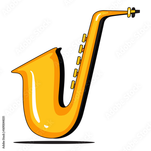 Vector trumpet illustration for music education and design projects.