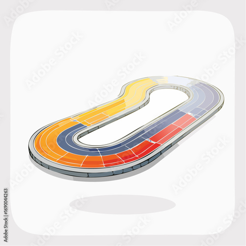 Stadium Track Design Concept Modern Sports Arena Architecture, Colored Lanes, Sport Venue