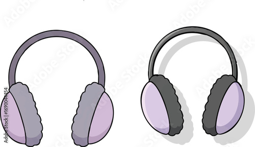 Pair of cozy earmuffs protect ears from cold weather during winter season, providing warmth and comfort against the chill.