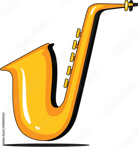 Bright golden horn illustration for music and entertainment themes.