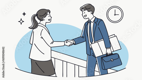 Businesspeople shaking hands agreement deal partnership collaboration success teamwork office meeting contract professional corporate career employment job worker employees handshaking handshake busi.