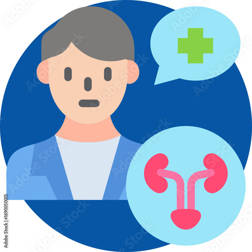 Urologist icon for cancer diagnosis, website, application, printing, document, poster design, etc
