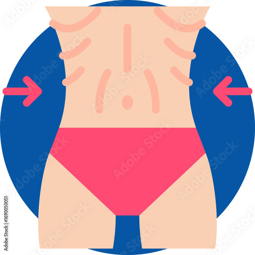 Skinny icon for cancer diagnosis, website, application, printing, document, poster design, etc