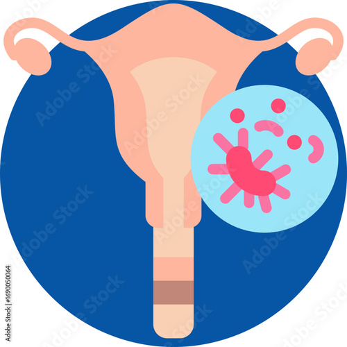 Cervical cancer icon for cancer diagnosis, website, application, printing, document, poster design, etc