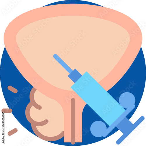 Prostate biopsy icon for cancer diagnosis, website, application, printing, document, poster design, etc