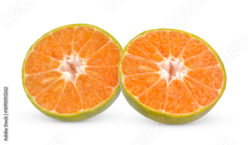 tangerine or mandarin fruit with leaves isolated transparent png