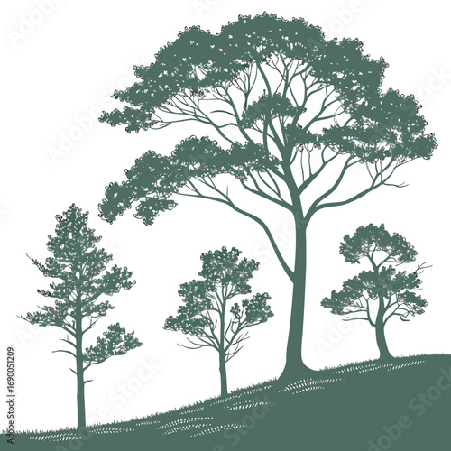 green tree silhouette