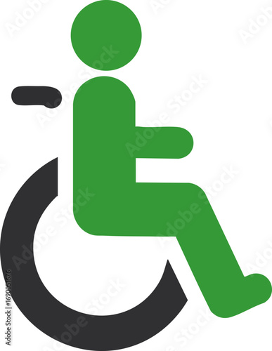 Person in wheelchair icon disability access symbol vector graphic