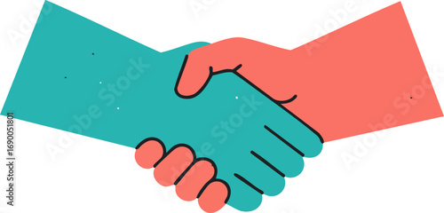 Handshake illustration showing partnership agreement or business deal