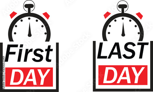 Simple  Design Show First Day And Last Day,January 1st, beginning of the new year,Last Day, Final Call, Act Now, Don’t Miss Out, Ending Soon,A minimalist logo showing month Start And Mounth End .
